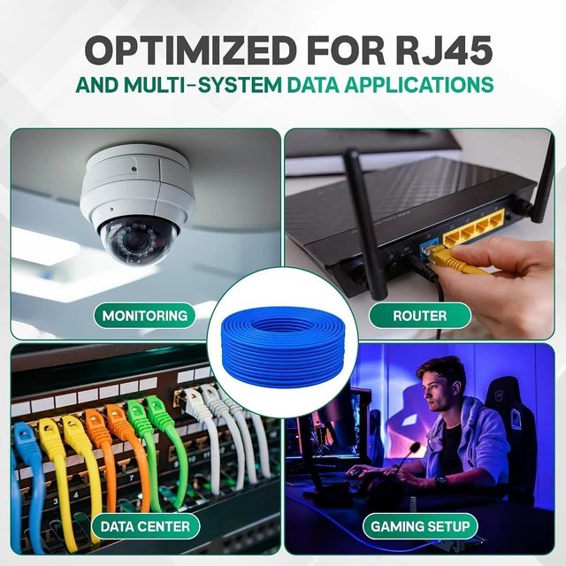Alt view image 5 of 7 - Smartech Cables | Cat 6 Ethernet Cable 1000ft | Channel Test Pass 23AWG UTP 4-Pairs Bulk Riser CMR | CAT6 1000ft 10Gbps 550MHz High-Performance Cable for Home,Office &Gaming |Tangle-Free | White