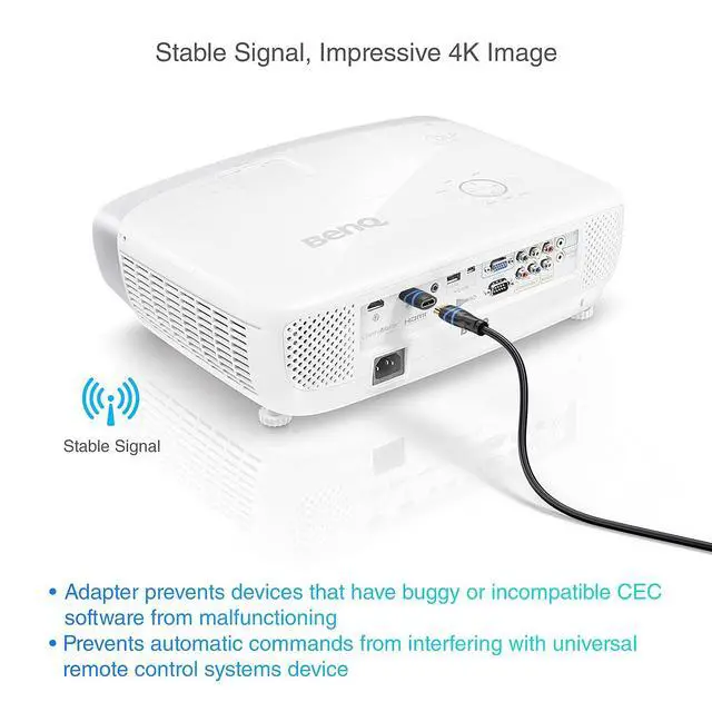 Alt view image 3 of 6 - BlueRigger HDMI CEC Less Adapter (4K UHD, ARC, Ethernet, Male to Female HDMI CEC Blocker) - Compatible with HDTV, TV Stick, Chromecast, Nintendo Switch, Xbox, PS5, PC, Soundbar
