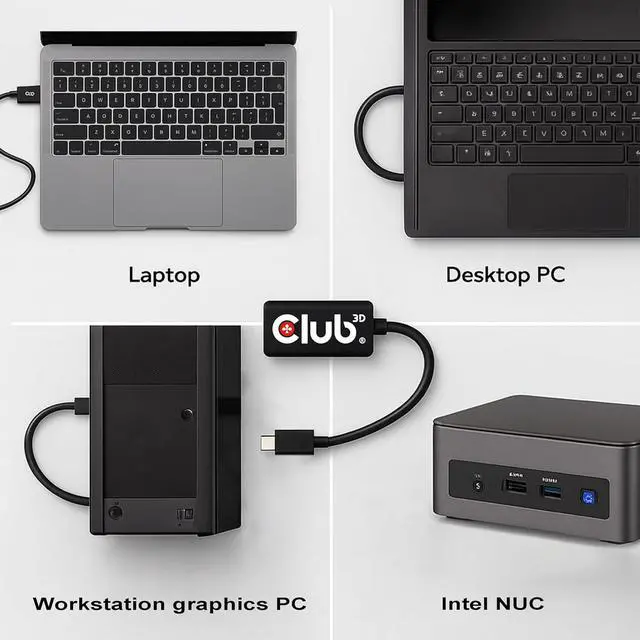Alt view image 3 of 7 - Club 3D CAC-1188 Mini DisplayPort 1.4 to HDMI 4K120Hz/8K60Hz HDR Active Adapter M/F