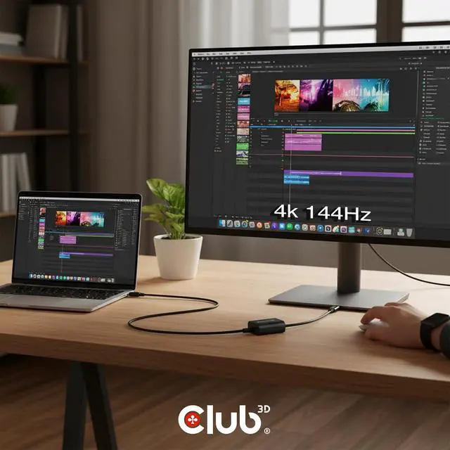 Alt view image 5 of 7 - Club 3D CAC-1188 Mini DisplayPort 1.4 to HDMI 4K120Hz/8K60Hz HDR Active Adapter M/F