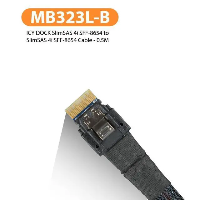 Alt view image 3 of 5 - ICY DOCK SlimSAS 4i SFF-8654 to SlimSAS 4i SFF-8654 Cable - 0.5M | MB323L-B