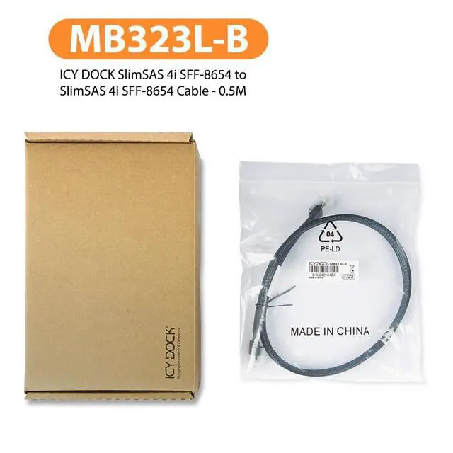 Alt view image 5 of 5 - ICY DOCK SlimSAS 4i SFF-8654 to SlimSAS 4i SFF-8654 Cable - 0.5M | MB323L-B