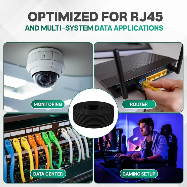 Alt view image 5 of 7 - Smartech Cables | Cat 6 Ethernet Cable 1000ft | Channel Test Pass 23AWG UTP 4-Pairs Bulk Riser CMR | CAT6 1000ft 10Gbps 550MHz High-Performance Cable for Home,Office &Gaming |Tangle-Free | Black