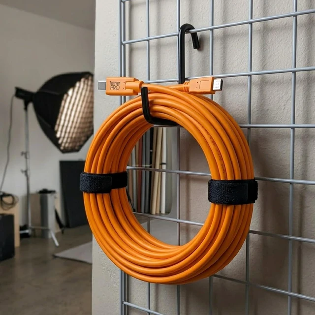 Alt view image 6 of 7 - TetherPro USB-C to 2.0 Mini-B 8-Pin, 15' (4.6m) (High-Visibility Orange)