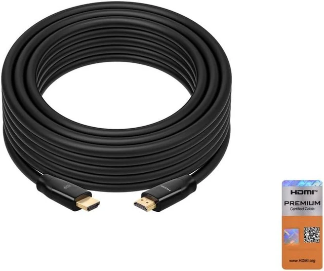 Alt view image 2 of 6 - Monoprice 4K Certified Premium High Speed HDMI Cable - 4K60Hz 18Gbps HDR CL3 Rated 30ft Black