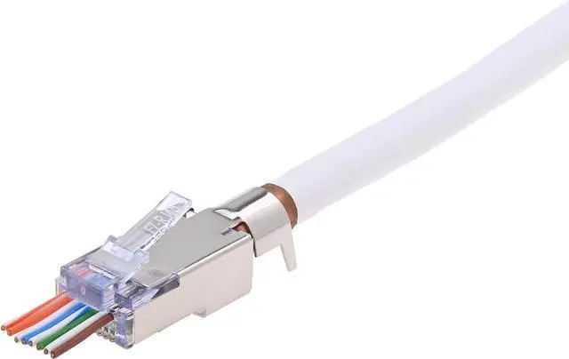Alt view image 2 of 6 - Platinum Tools 100022C EZ-RJ45 Shielded Cat5e/6, (External Ground), 50/Clamshell(Pack of 50)