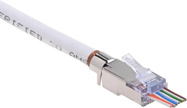 Alt view image 7 of 7 - Platinum Tools 202022J EZ-RJ45 Shielded CAT5E/6 External Ground Connector, 50-Pack