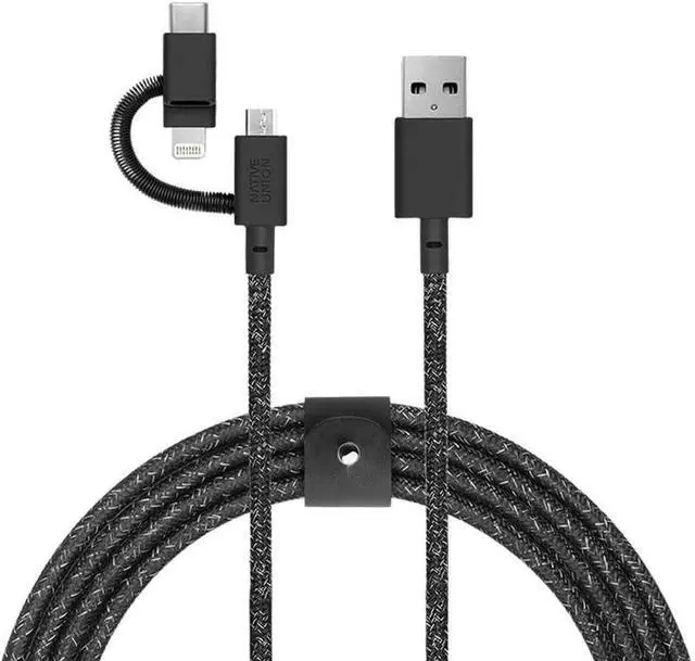 Alt view image 2 of 4 - Native Union Belt Charge/Sync Universal Cable 6.5ft Cosmo (Black) Charge/Sync Cables