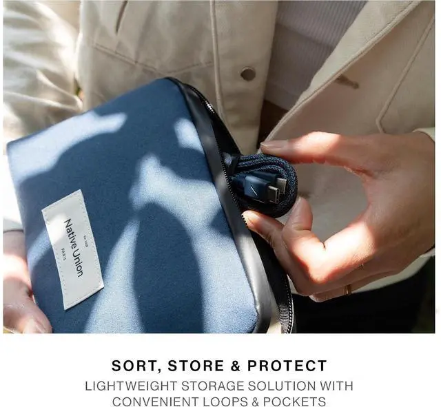 Alt view image 4 of 7 - Native Union Stow Lite Organizer Minimalist Travel Pouch for Everyday Accessory Storage & Protection Stores Cables, Chargers & More