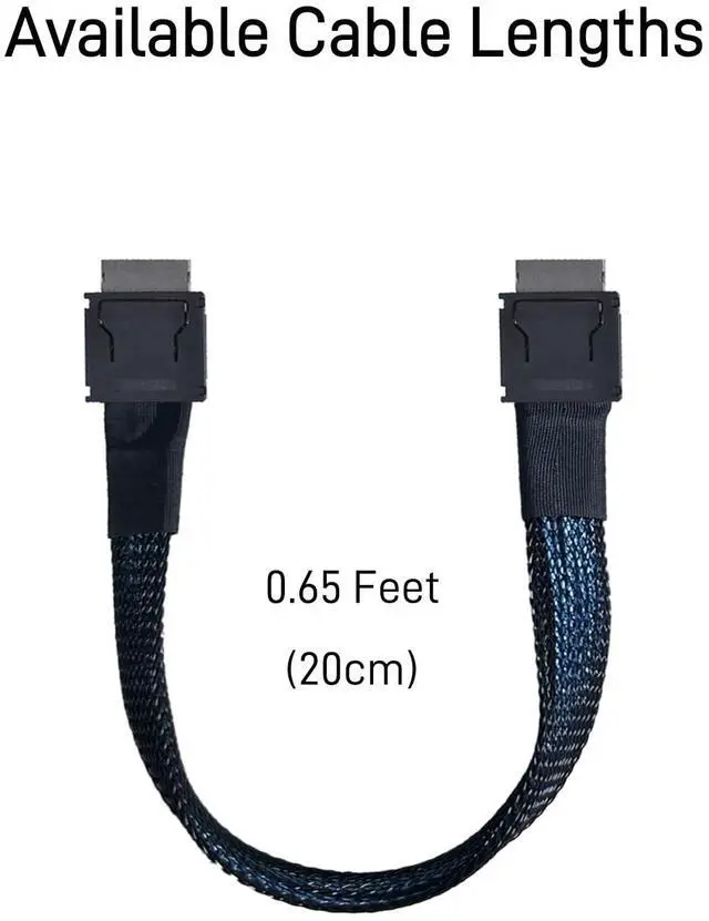 Alt view image 5 of 6 - Oculink Cable PCIe 4.0 SFF-8611 4i Male Extension Cable for Oculink eGPU onexGPU Mini PC SSD, 0.6 feet (20 cm)