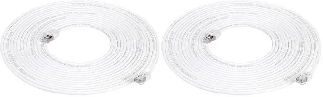 Main image of Amazon Basics Cat 7 High-Speed Gigabit Ethernet Patch Internet Cable - White, 50 Foot (Pack of 2)