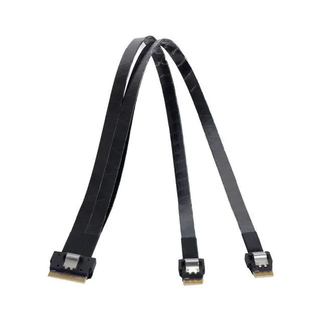 Alt view image 6 of 7 - chenyang 1.64 Feet SlimSAS to SlimSAS Cable, SFF-8654 8i 1 to 2 SFF-8654 4i Cable for Servers, Switches, Routers, Hard Drives