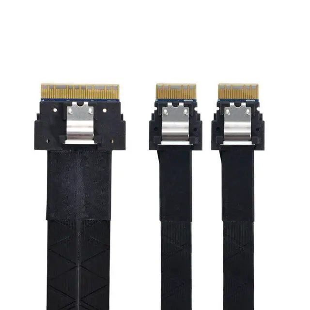 Alt view image 7 of 7 - chenyang 1.64 Feet SlimSAS to SlimSAS Cable, SFF-8654 8i 1 to 2 SFF-8654 4i Cable for Servers, Switches, Routers, Hard Drives