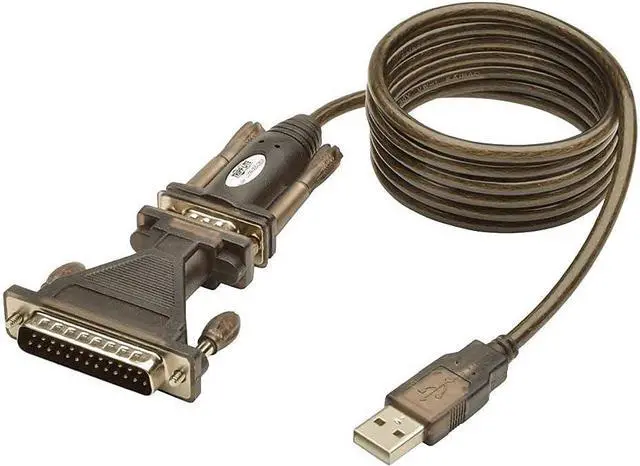 Main image of Tripp Lite USB to RS232 Serial Adapter Cable USB-A to DB25 DB9 M/M 5-Feet (U209-005-DB25) Black