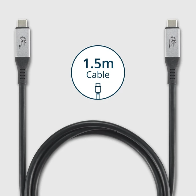 Alt view image 5 of 5 - Kensington USB4® Cable 1.5m, 80Gbps, Supports up to 8K Video, up to 240W Power Delivery (PD 3.1), Compatible with USB-C Docking Stations (K32301WW)