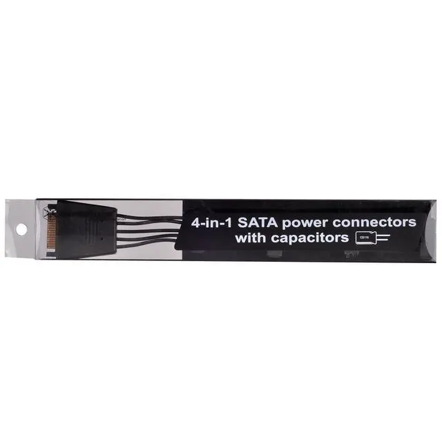 Alt view image 2 of 6 - Silverstone SST-CP06 - One to Four SATA Connectors Adapter Cable, Two 2200µF capacitors