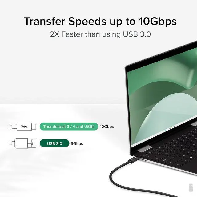 Alt view image 3 of 6 - Plugable Windows Transfer Cable 6.6ft (2m), Thunderbolt 10Gbps, Bundled with Bravura Software for Windows PC to PC Migration - Unlimited Uses. Works Between Thunderbolt, USB4 PCs