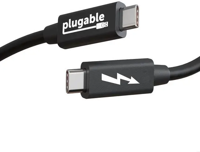 Main image of Plugable Windows Transfer Cable 6.6ft (2m), Thunderbolt 10Gbps, Bundled with Bravura Software for Windows PC to PC Migration - Unlimited Uses. Works Between Thunderbolt, USB4 PCs