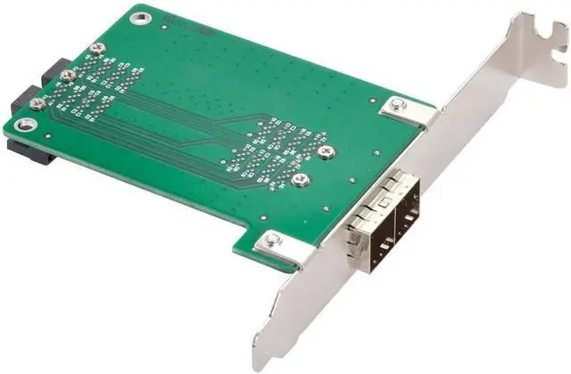 Alt view image 2 of 6 - CY Mini SAS HD SFF-8644 to Internal SAS HD SFF-8643 PCBA Female Adapter Dual Ports with Low Profile Bracket