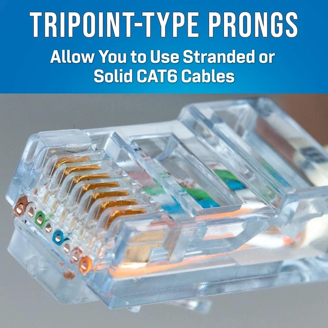 Alt view image 3 of 6 - Jonard Tools RJ45-625 CAT6 RJ45 Pass-Through Connectors (Pack of 25)