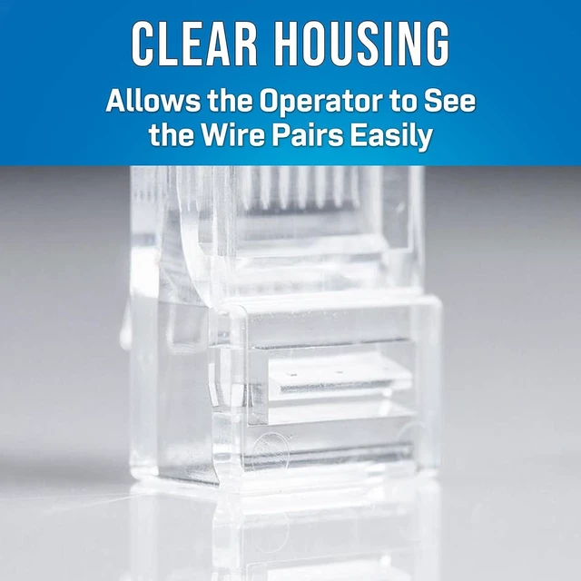 Alt view image 6 of 6 - Jonard Tools RJ45-625 CAT6 RJ45 Pass-Through Connectors (Pack of 25)