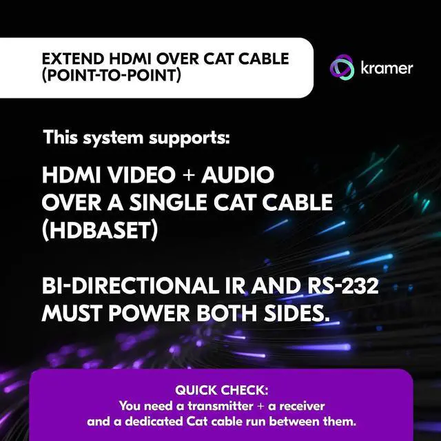 Alt view image 4 of 4 - Kramer Electronics HDMI, Bidirectional RS?232 & IR Over HDBaseT Twisted Pair Receiver TP-580R
