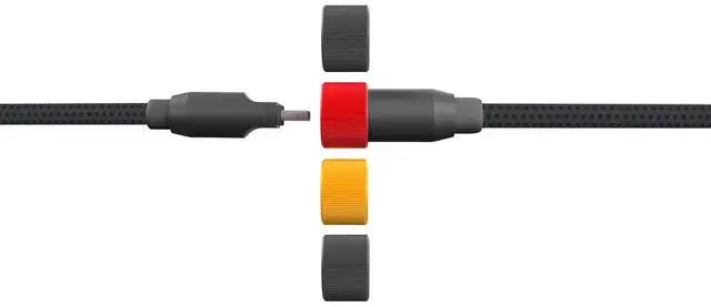 Alt view image 3 of 7 - ONEofZERO Pro Modular USB-C Keyboard Cable - Premium Coiled Cable with Detachable Aluminum USB-C Aviators, PD 60W USB-A to USB-C, Smoke