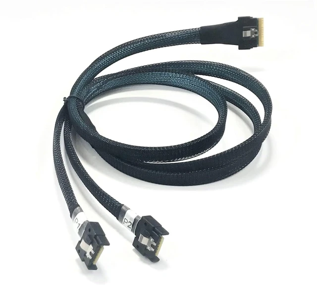 Main image of SlimSAS 8i to 2 X MCIO x4 38P Cable - 1 Meter High-Speed Data Transfer Cable for SlimSAS 8i to Dual MCIO x4 38P Connections | Reliable Connectivity for Server, Storage Systems, and Data Centers