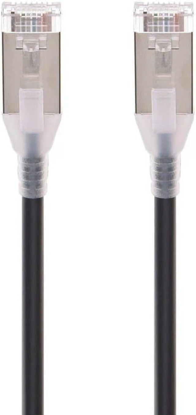 Alt view image 2 of 3 - Monoprice Cat6A Ethernet Patch Cable - 25 Feet - Black | Snagless, Double Shielded, Component Level, CM, 30AWG, Computer Networking Cable LAN Modem Router - SlimRun Series