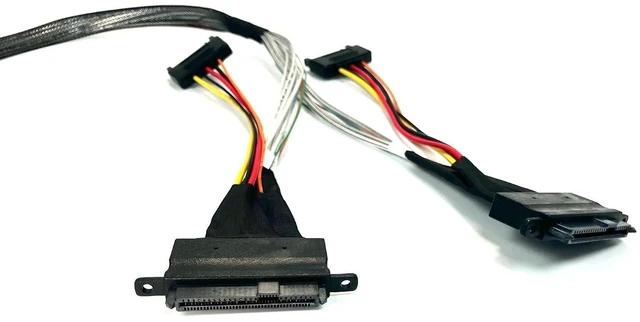 Alt view image 3 of 4 - Micro SATA Cables|MCIO 74 P to 2 X SFF-8639 U.2 Cable - 50CM