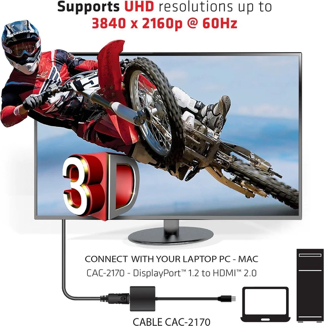 Alt view image 7 of 7 - Club 3D CAC-2170, Active mini DisplayPort to HDMI 2.0 Adapter (Supports Displays up to 4K / UHD / 3840x2160@60Hz)