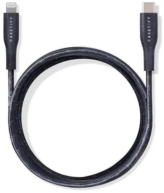 Main image of CASETiFY Powerthru USB-C to Lightning Cable (2m/6.6ft) - Black