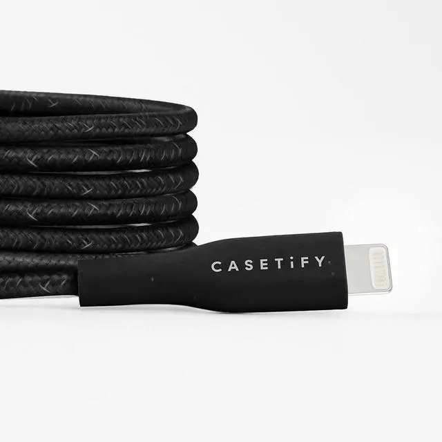 Alt view image 2 of 4 - CASETiFY Powerthru USB-C to Lightning Cable (2m/6.6ft) - Black