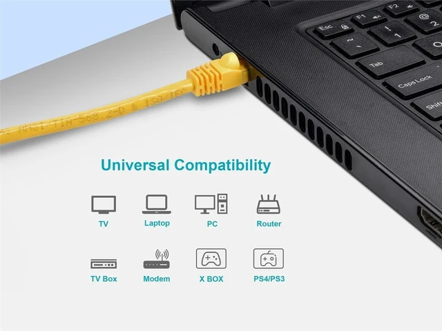 Alt view image 5 of 5 - Monoprice Cat5e Ethernet Patch Cable - Network Internet Cord - RJ45, Stranded, 350Mhz, UTP, Pure Bare Copper Wire, 24AWG, 25ft, Yellow