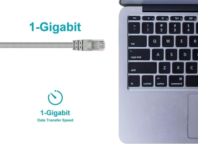Alt view image 4 of 4 - Monoprice Cat5e Ethernet Patch Cable - Network Internet Cord - RJ45, Stranded, 350Mhz, UTP, Pure Bare Copper Wire, 24AWG, 100ft, Gray