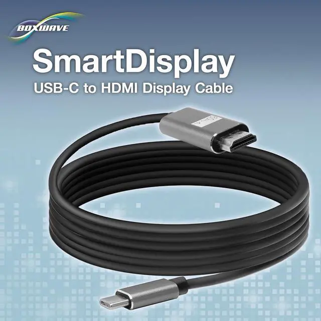 Alt view image 3 of 5 - BoxWave Cable Compatible with YUBWVO Portable Monitor (15.6 in) - SmartDisplay Cable - USB Type-C to HDMI (6 ft), USB C/HDMI Cable - Jet Black