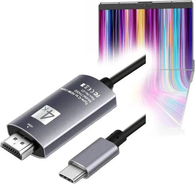 Main image of BoxWave Cable Compatible with Mobile Pixels Geminos T - SmartDisplay Cable - USB Type-C to HDMI (6 ft), USB C/HDMI Cable - Jet Black