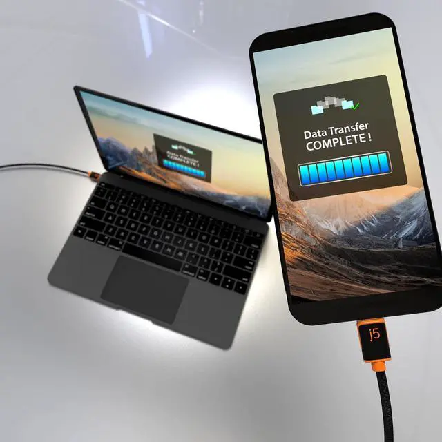 Alt view image 5 of 7 - j5create USB-C to USB-C Sync & Charge Cable with a Braided Polyester Cover for High Durability