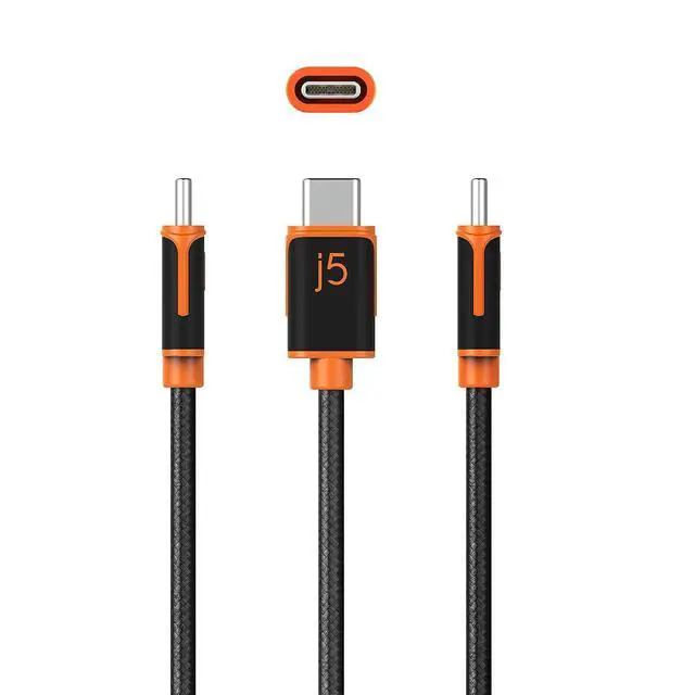 Alt view image 3 of 7 - j5create USB-C to USB-C Sync & Charge Cable with a Braided Polyester Cover for High Durability