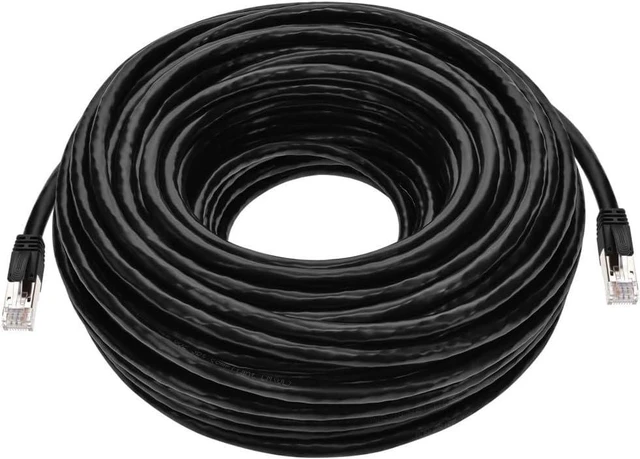 Alt view image 5 of 5 - Monoprice Cat6A PoE Patch Cable - 100 Feet - Black | 100W, PoE ++ (IEEE 802.3af/at/bt), UTP, 22AWG, 500MHz, Pure Bare Copper, Shielded RJ45, Ethernet Cable