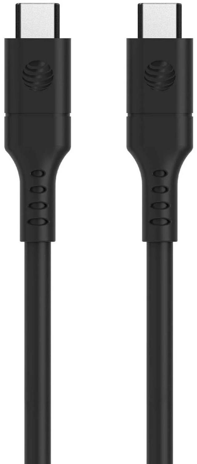 Main image of AT&T Professional USB-C to USB-C Cable 8FT Premium Braided Fast Charging Cord with Universal Device Compatibility Enhanced Durability Aluminum Connectors Black