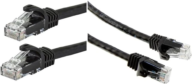 Main image of Monoprice Cat6 Ethernet Patch Cable - 0.5 Feet and 1 Feet (12-Pack Each) Black | Snagless RJ45, 550MHz, UTP, Pure Bare Copper Wire, 24AWG - FLEXboot Series