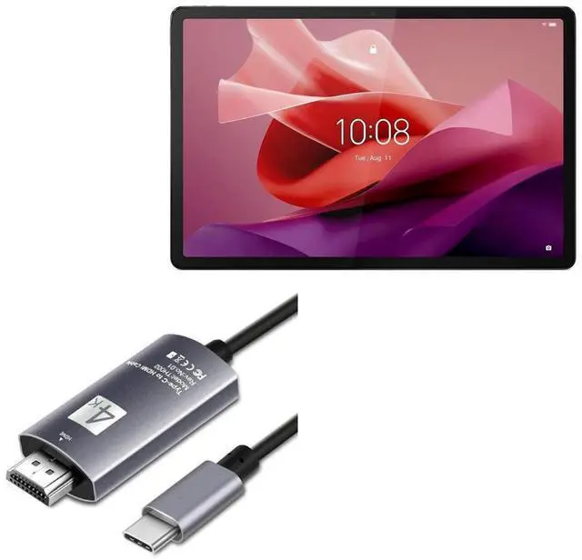 Main image of BoxWave Cable Compatible with Lenovo Tab P12 - SmartDisplay Cable - USB Type-C to HDMI (6 ft), USB C/HDMI Cable - Jet Black