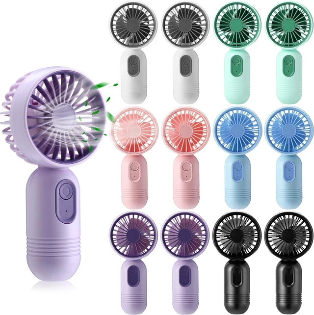 Main image of Rossesay 12 Pack 12 Pack Mini Portable Handheld Fan Bulk for Travel 3 Speeds, Rechargeable USB Battery Operated, Small Personal Eyelash Fans for Women Men Indoor Outdoor (Multicolor-1)