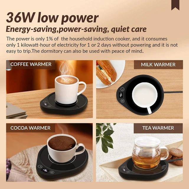Alt view image 6 of 7 - Mug Warmer, Upgrade Coffee Warmer & Cup Warmer for Desk with 3 Temperature Settings, More Hot Coffee Mug Warmer with Timer, 4H Auto Shut Off for Keep Best Flavor for Cocoa, Tea, Water, Milk, Black