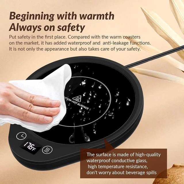 Alt view image 4 of 7 - Mug Warmer, Upgrade Coffee Warmer & Cup Warmer for Desk with 3 Temperature Settings, More Hot Coffee Mug Warmer with Timer, 4H Auto Shut Off for Keep Best Flavor for Cocoa, Tea, Water, Milk, Black