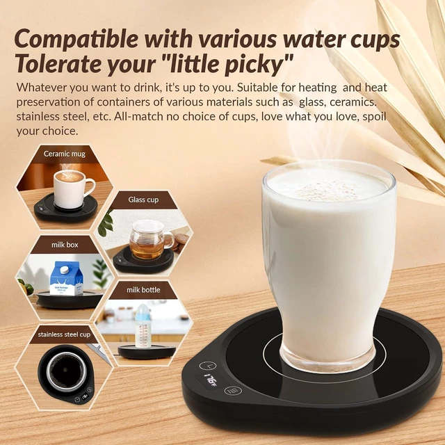 Alt view image 5 of 7 - Mug Warmer, Upgrade Coffee Warmer & Cup Warmer for Desk with 3 Temperature Settings, More Hot Coffee Mug Warmer with Timer, 4H Auto Shut Off for Keep Best Flavor for Cocoa, Tea, Water, Milk, Black