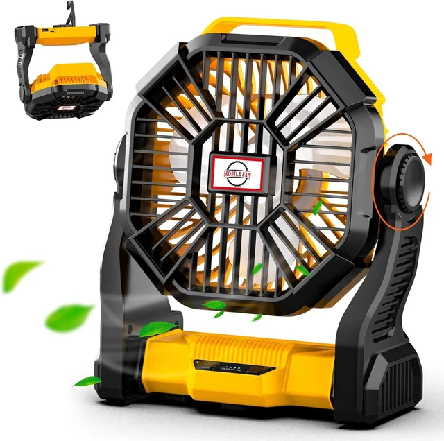 Main image of Sendowtek Portable Camping Battery Fan with LED Light 10400mAh | Rechargeable Camping Tent Fan with Hanging Hook, 4 Speed Small USB-C Battery Powered Fan for Outdoor Indoor Cooling Sleeping