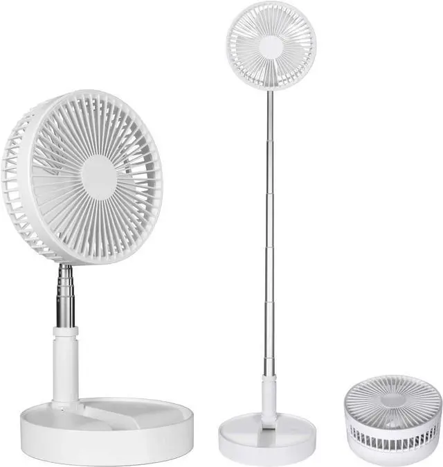 Main image of 9H Battery Operated Fan Foldable Table Desk Floor Pedestal Fan Rechargeable 4 Speeds Portable 8-inch Fan