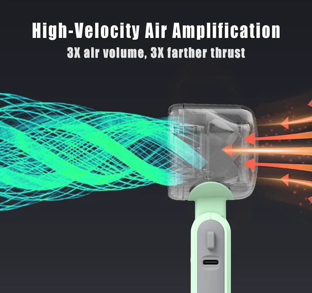 Alt view image 3 of 7 - Foldable Handheld Fan, 5-Speed Turbo Blast, 20-Hour Runtime Type-C Rechargeable 3-in-1 Portable Fan, Stadium Essentials for Summer Vacation, Travel, Camping, Gifts for Women Men